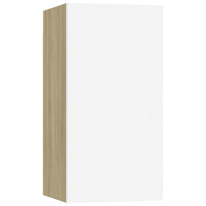 Mobile TV Bianco Rovere Sonoma 30,5x30x60 cm Legno Multistrato