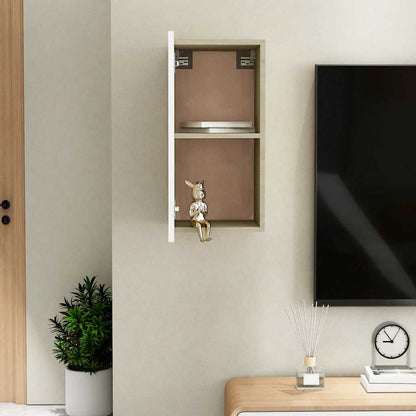 Mobile TV Bianco Rovere Sonoma 30,5x30x60 cm Legno Multistrato
