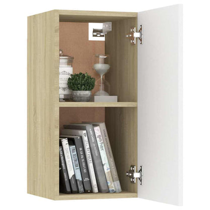 Mobile TV Bianco Rovere Sonoma 30,5x30x60 cm Legno Multistrato - homemem39