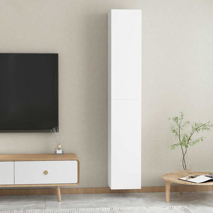 Mobili Porta TV 2pz Bianchi 30,5x30x90 cm in Legno Multistrato