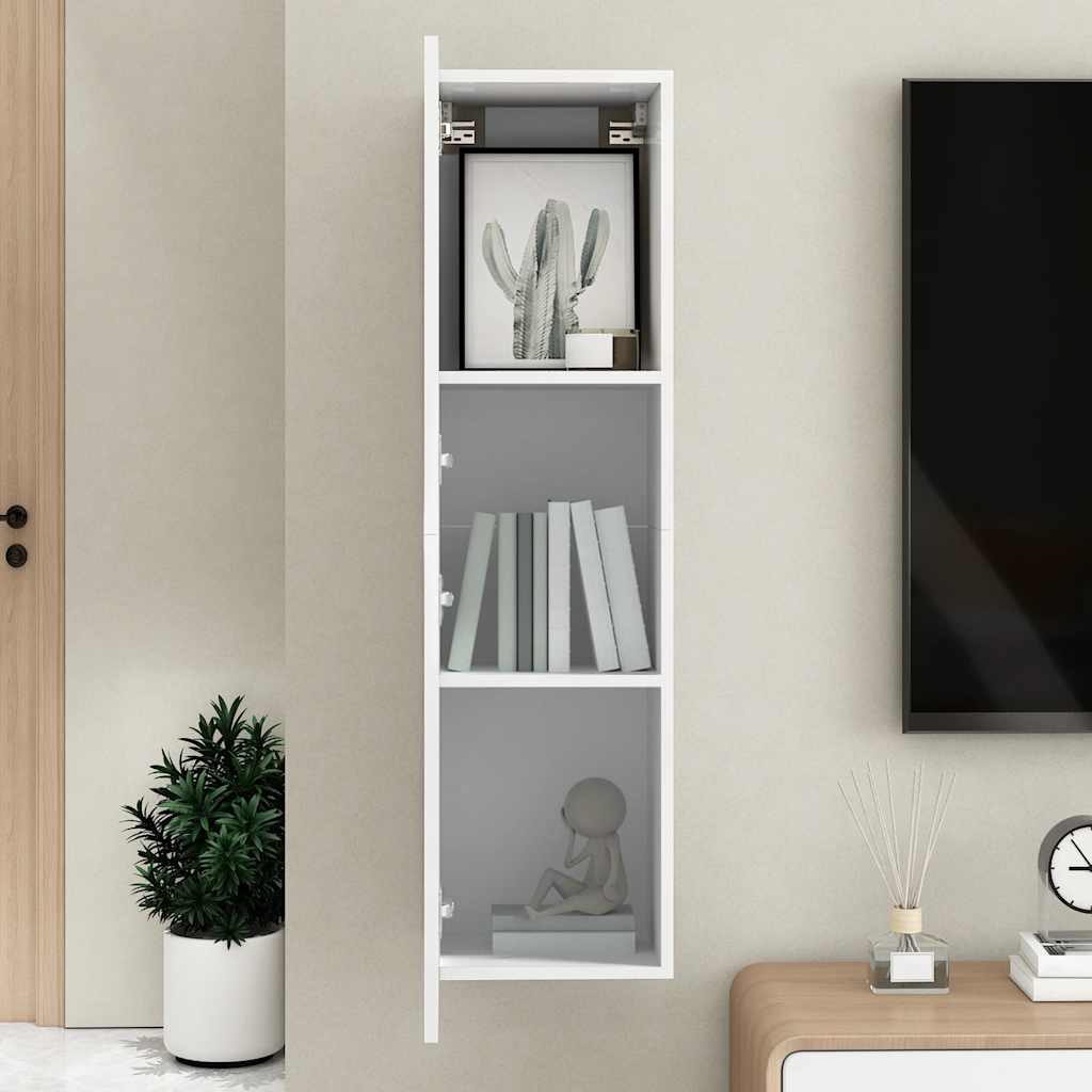 Mobile Porta TV Bianco 30,5x30x110 cm in Legno Multistrato