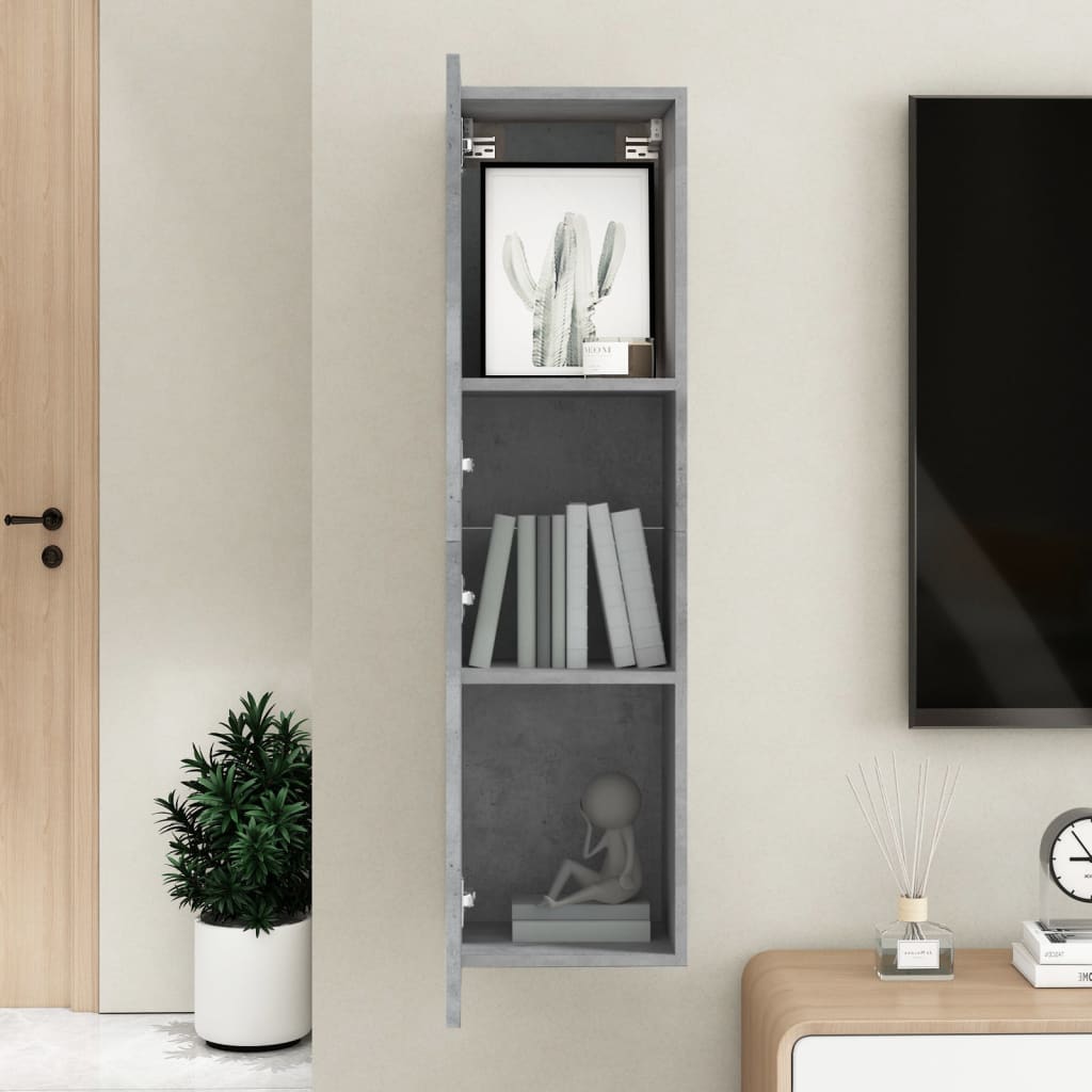 Mobile Porta TV Grigio Cemento 30,5x30x110 cm Legno Multistrato - homemem39