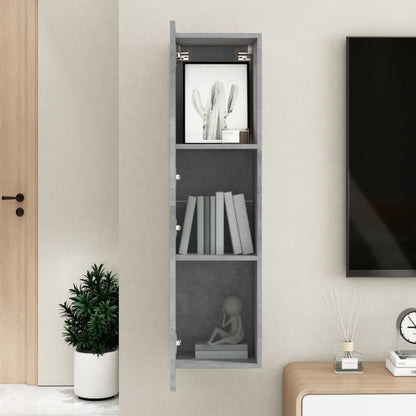 Mobile Porta TV Grigio Cemento 30,5x30x110 cm Legno Multistrato - homemem39
