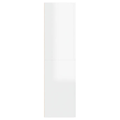 Mobile Porta TV Bianco Lucido 30,5x30x110 cm Legno Multistrato