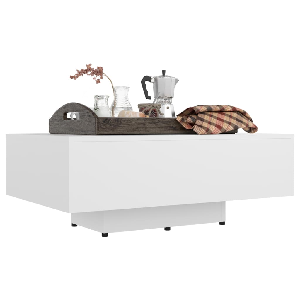Tavolino da Salotto Bianco 85x55x31 cm in Legno Multistrato | homemem39