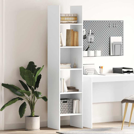 Libreria Bianca 40x35x180 cm in Legno Multistrato | homemem39
