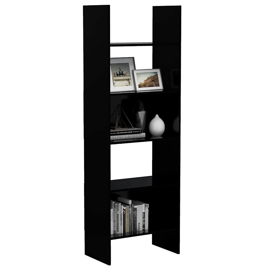 Libreria Nera 60x35x180 cm in Legno Multistrato