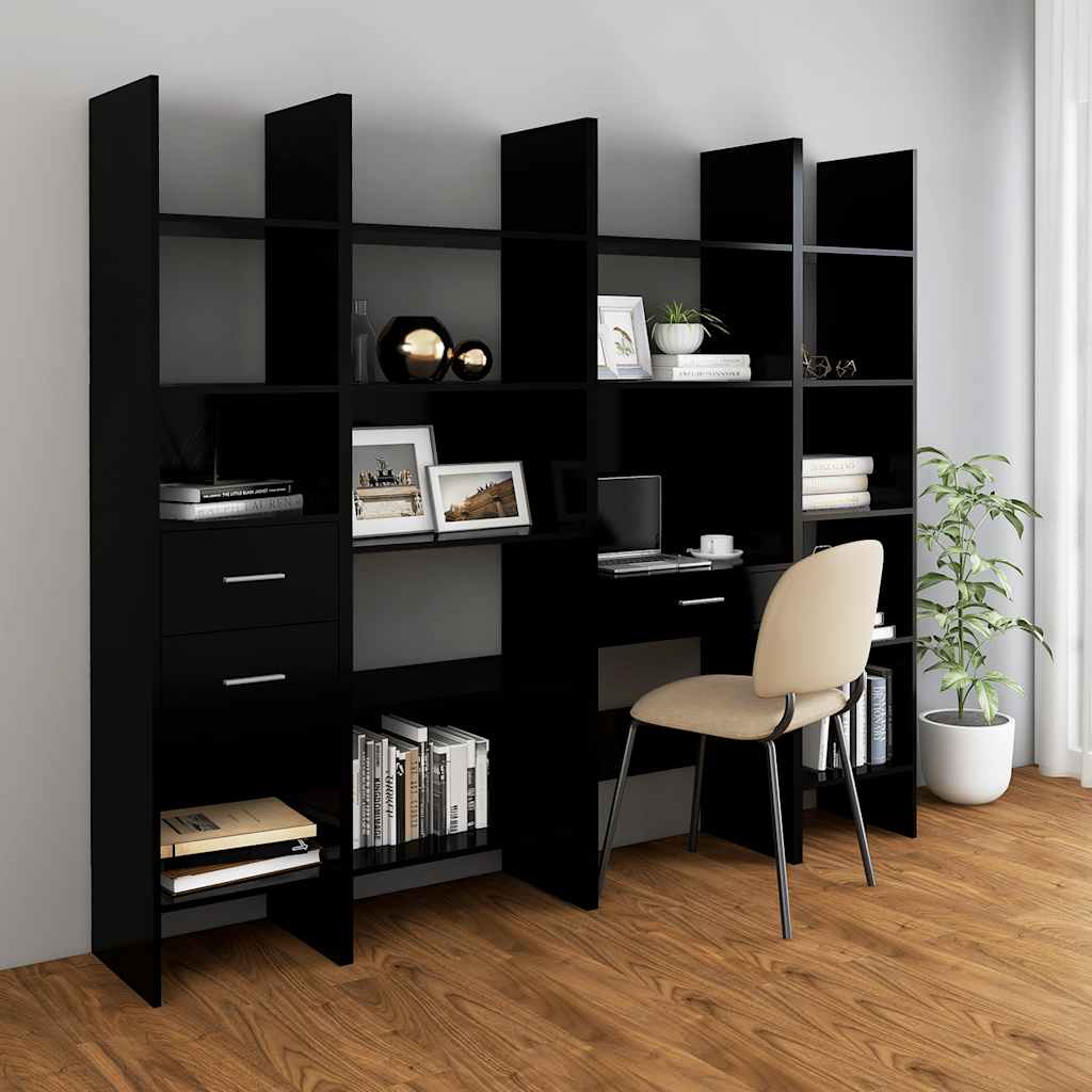 Libreria Nera 60x35x180 cm in Legno Multistrato | homemem39