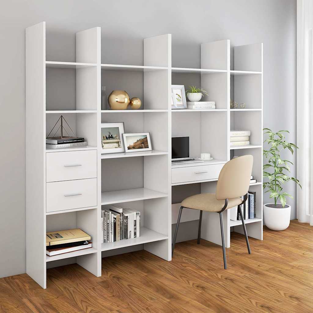 Libreria Bianca 40x35x180 cm in Legno Multistrato | homemem39