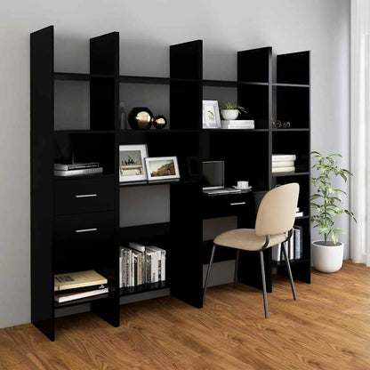 Libreria Nera 40x35x180 cm in Legno Multistrato | homemem39