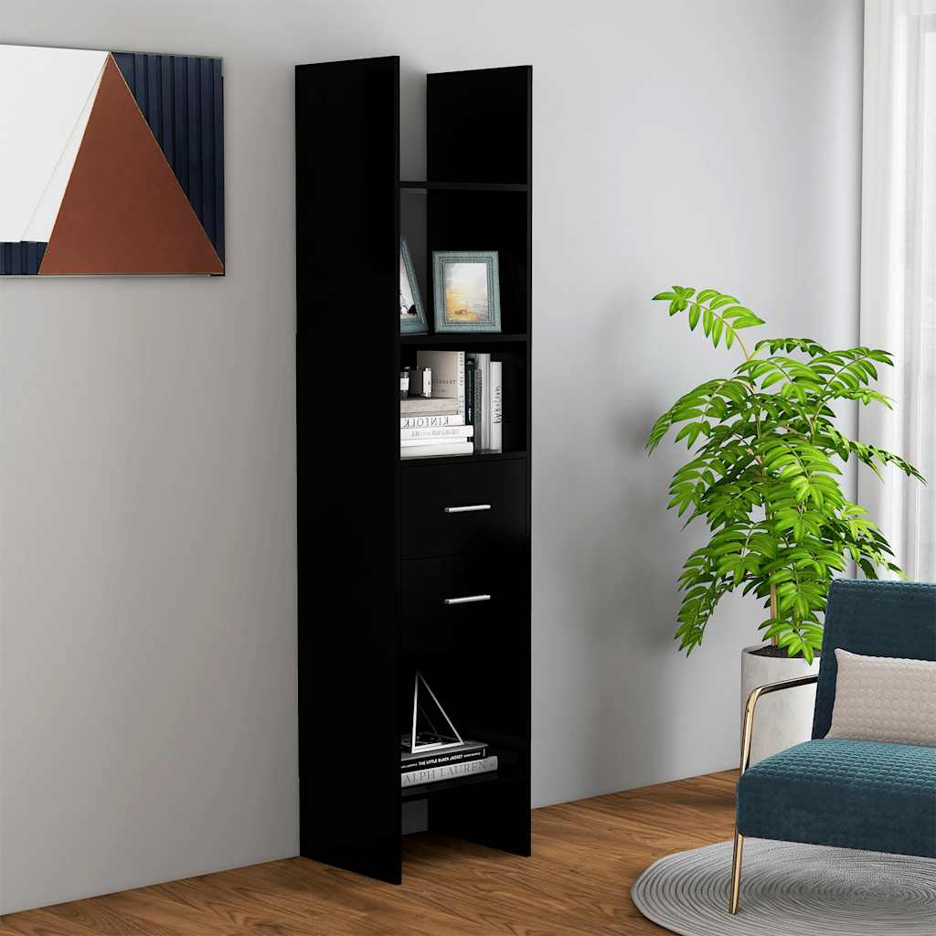 Libreria Nera 40x35x180 cm in Legno Multistrato | homemem39