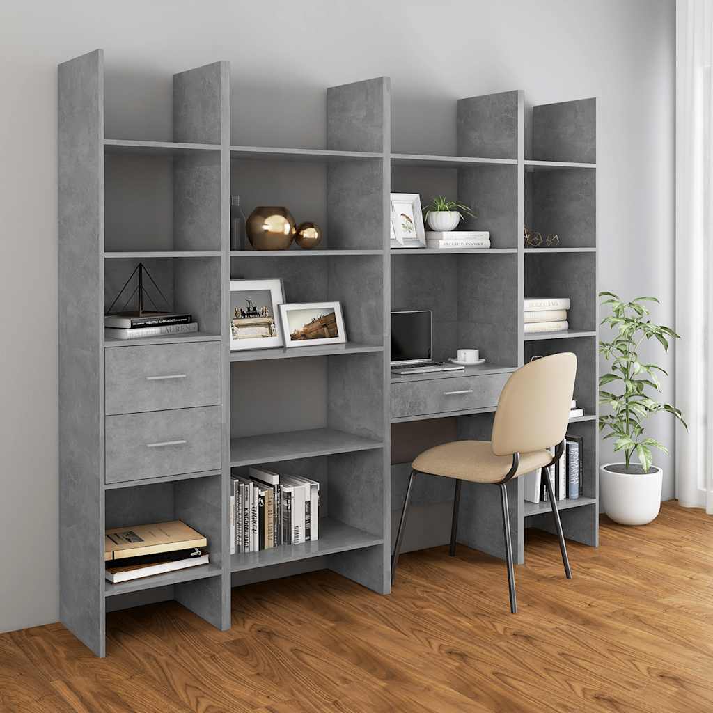 Libreria Grigio Cemento 40x35x180 cm in Legno Multistrato | homemem39
