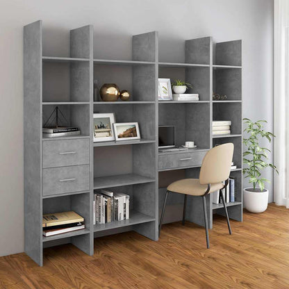 Libreria Grigio Cemento 40x35x180 cm in Legno Multistrato
