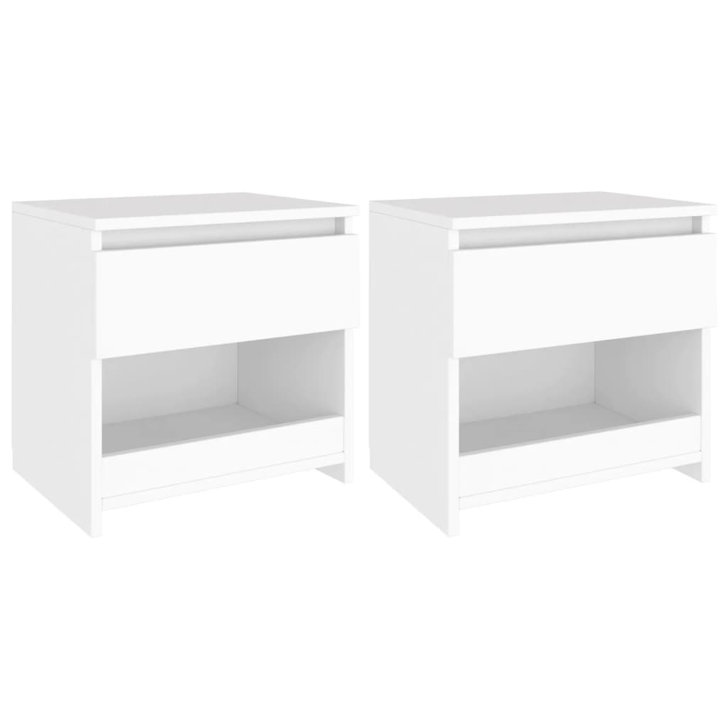 Comodini 2 pz Bianco 40x30x39 cm in Legno Ingegnerizzato - homemem39