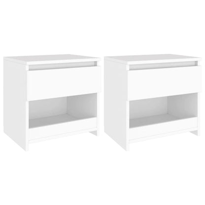 Comodini 2 pz Bianco 40x30x39 cm in Legno Ingegnerizzato - homemem39
