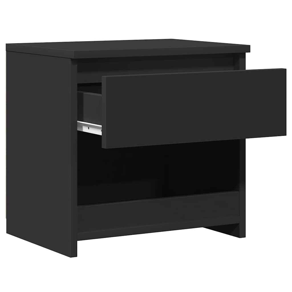 Comodino Nero 40x30x39 cm in Legno Multistrato - homemem39