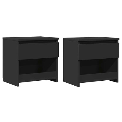Comodini 2 pz Neri 40x30x39 cm in Legno Multistrato - homemem39