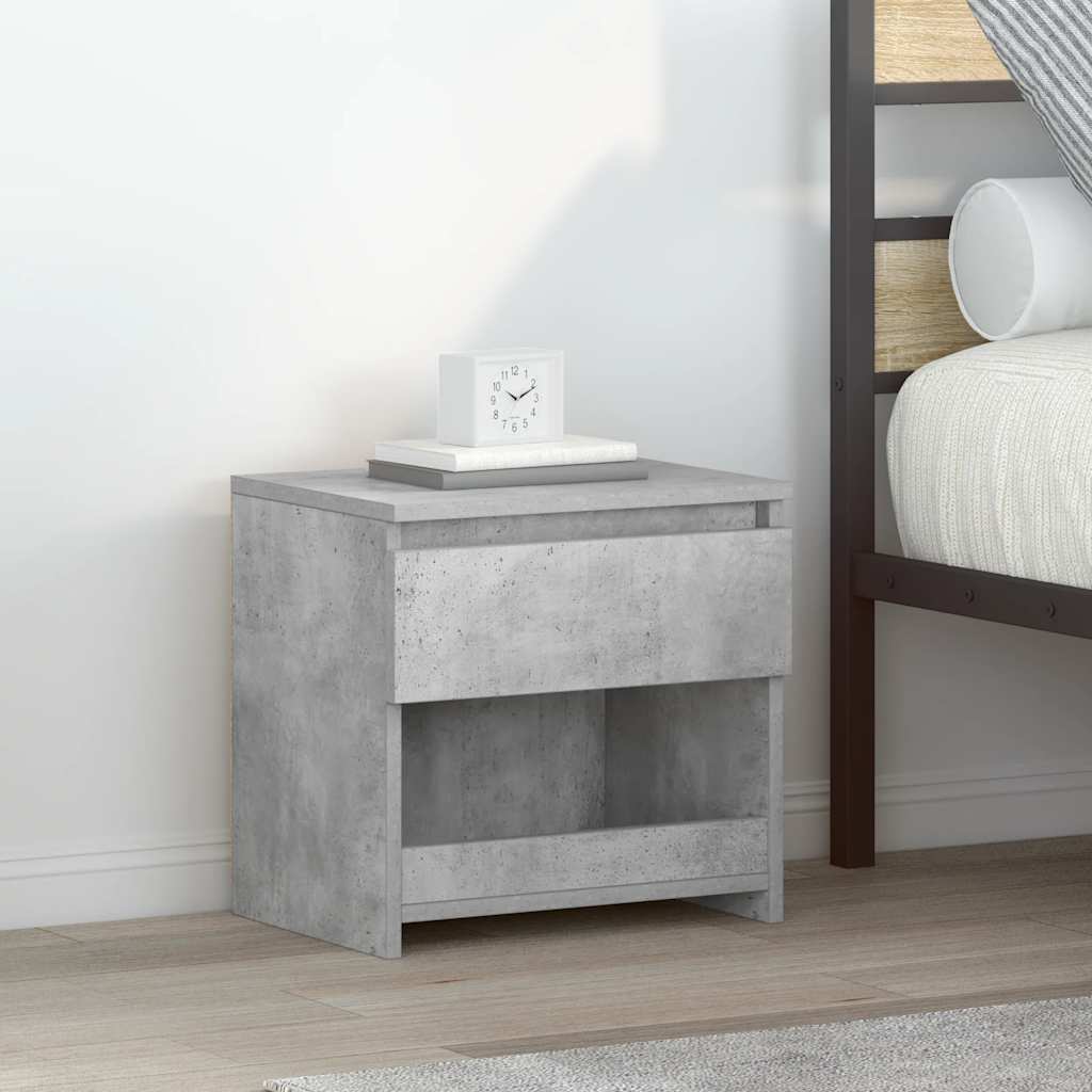 Comodino Grigio Cemento 40x30x39 cm in Legno Multistrato - homemem39