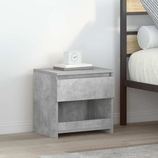Comodino Grigio Cemento 40x30x39 cm in Legno Multistrato - homemem39