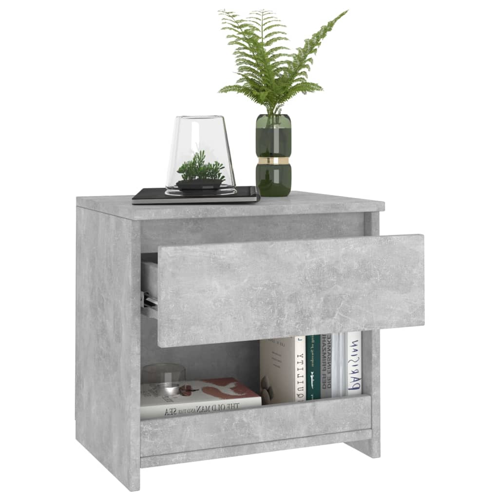 Comodini 2pz Grigio Cemento 40x30x39 cm in Legno Multistrato - homemem39