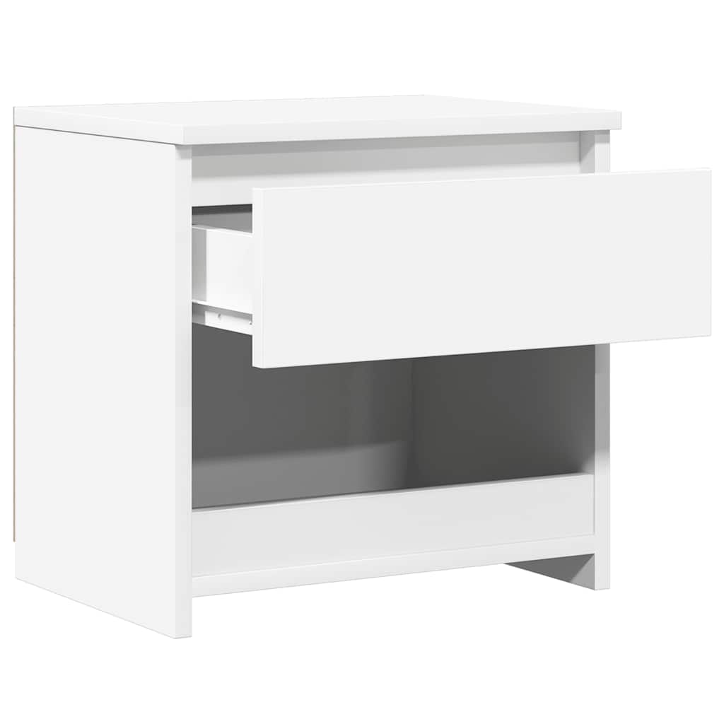Comodino Bianco Lucido 40x30x39 cm in Legno Multistrato - homemem39