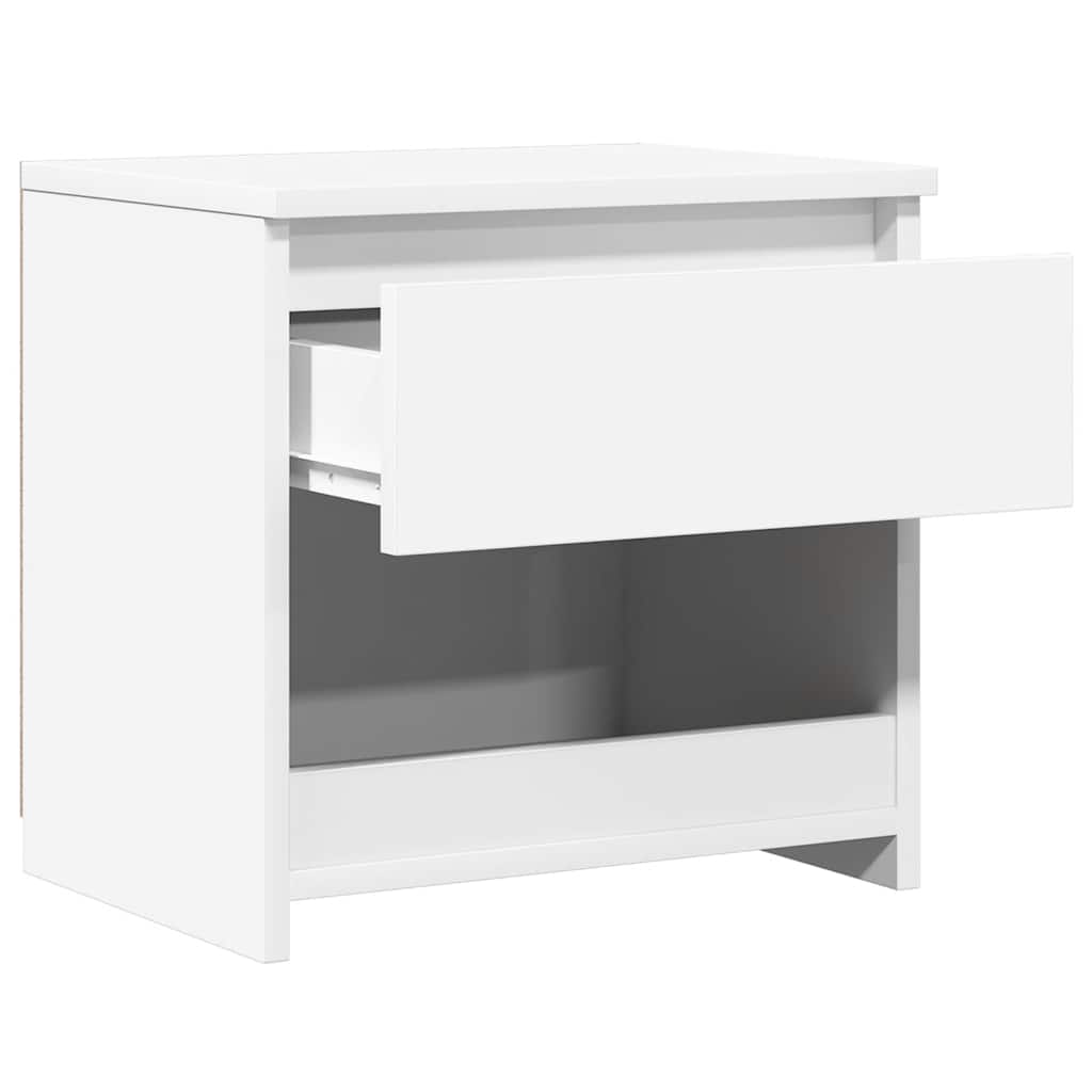 Comodino Bianco Lucido 40x30x39 cm in Legno Multistrato - homemem39