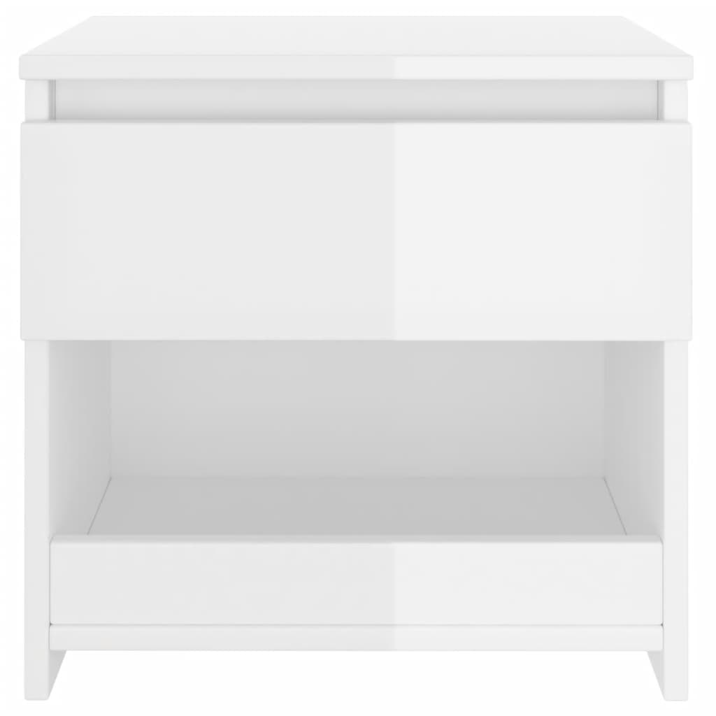 Comodini 2pz Bianco Lucido 40x30x39 cm in Legno Multistrato - homemem39