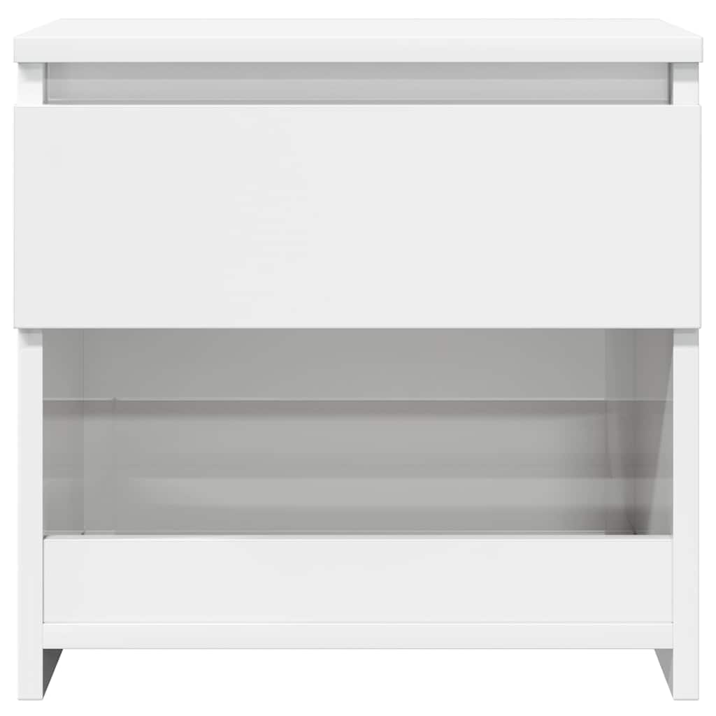 Comodini 2pz Bianco Lucido 40x30x39 cm in Legno Multistrato | homemem39