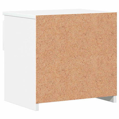 Comodini 2pz Bianco Lucido 40x30x39 cm in Legno Multistrato - homemem39