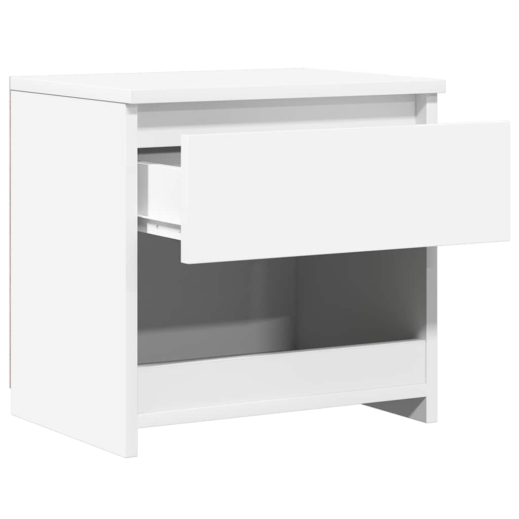 Comodini 2pz Bianco Lucido 40x30x39 cm in Legno Multistrato - homemem39