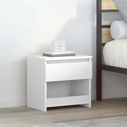 Comodini 2pz Bianco Lucido 40x30x39 cm in Legno Multistrato | homemem39