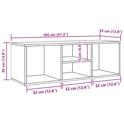 Scarpiera con Panchina Bianca 105x35x35 cm in Legno Multistrato