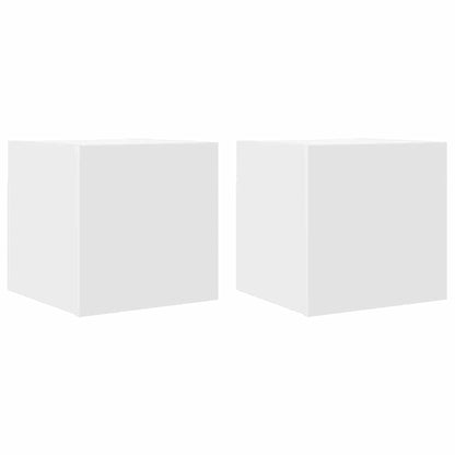 Mobili Porta TV a Parete 2pz Bianchi 30,5x30x30 cm - homemem39