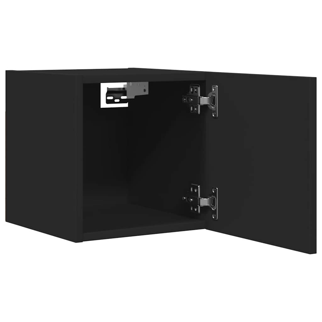 Mobile Porta TV a Parete Nero 30,5x30x30 cm - homemem39