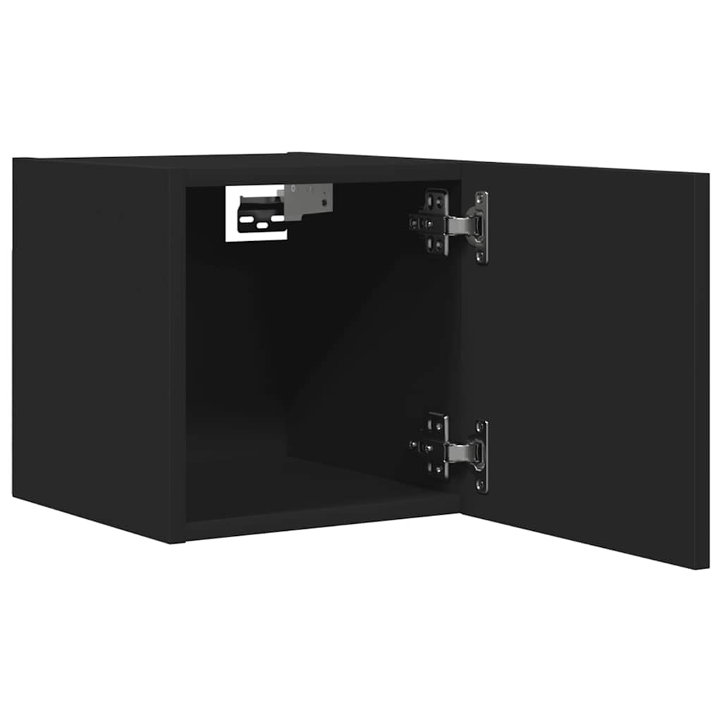 Mobili Porta TV a Parete 2pz Neri 30,5x30x30 cm - homemem39