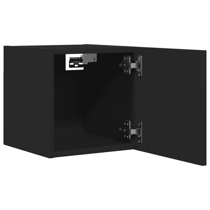 Mobili Porta TV a Parete 2pz Neri 30,5x30x30 cm - homemem39