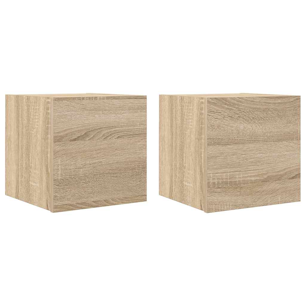 Mobili Porta TV a Parete 2pz Rovere Sonoma 30,5x30x30 cm