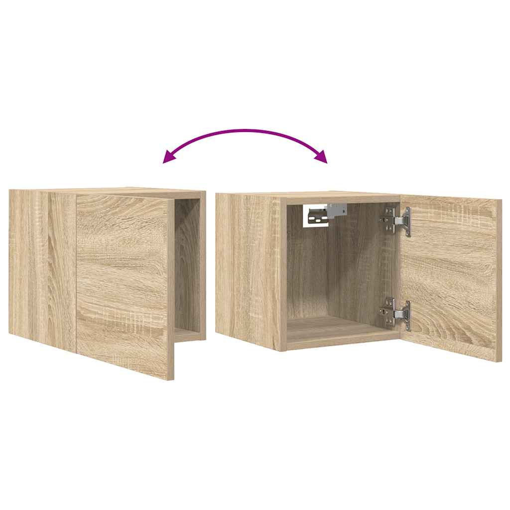 Mobili Porta TV a Parete 2pz Rovere Sonoma 30,5x30x30 cm
