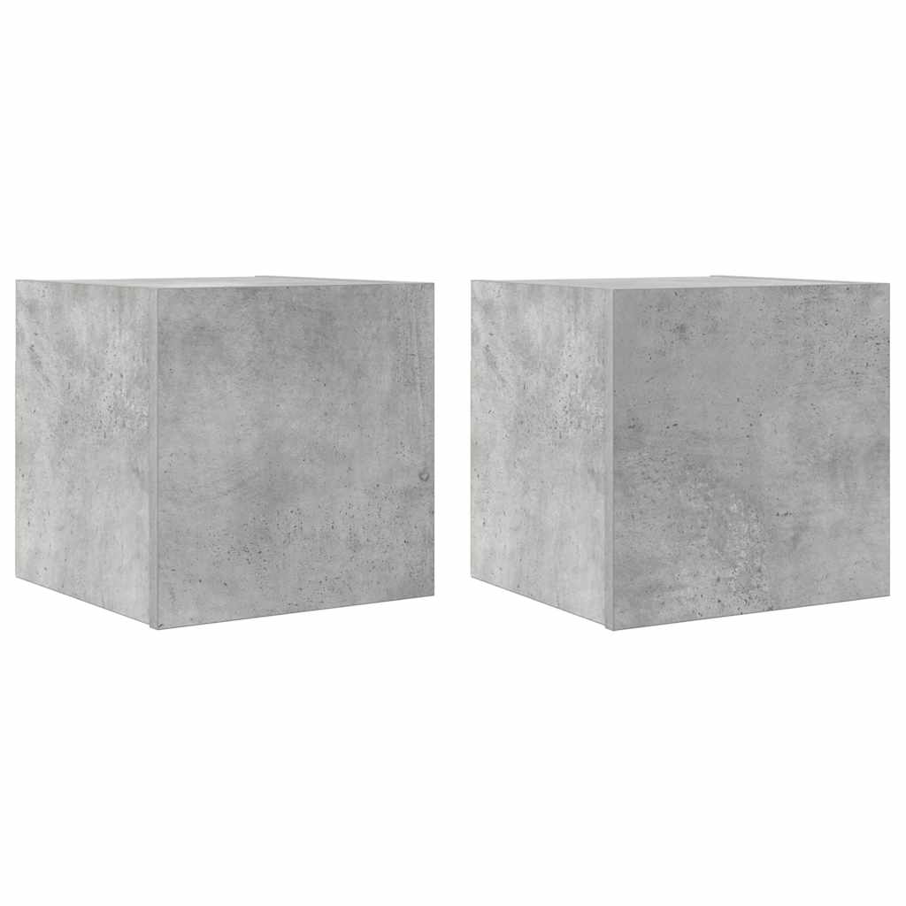 Mobili Porta TV a Parete 2pz Grigio Cemento 30,5x30x30 cm - homemem39