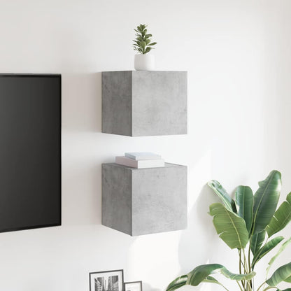 Mobili Porta TV a Parete 2pz Grigio Cemento 30,5x30x30 cm - homemem39