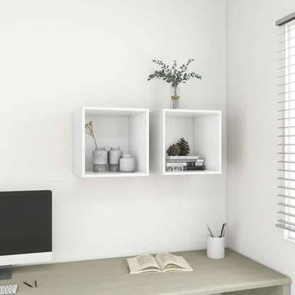 Mobili a Muro 2pz Bianchi 37x37x37 cm in Legno Multistrato | homemem39