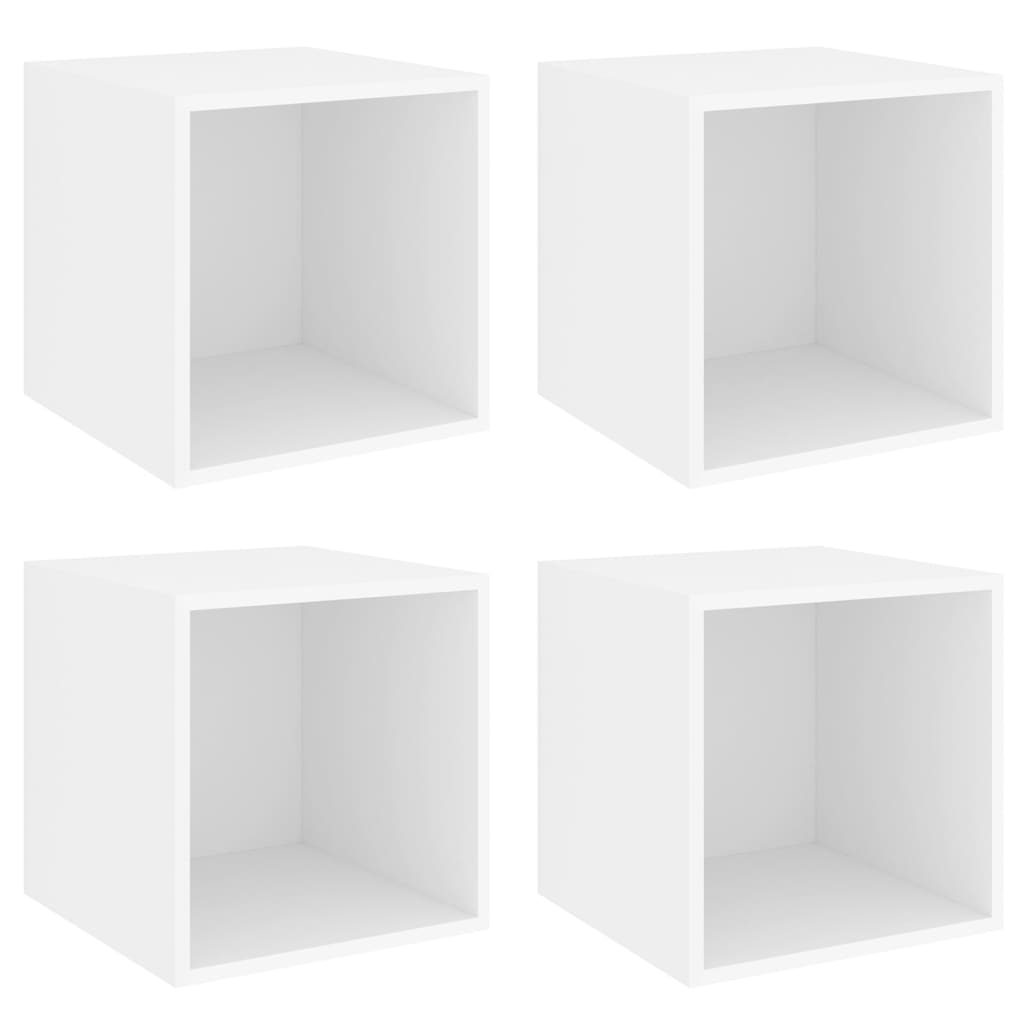 Mobili a Muro 4pz Bianchi 37x37x37 cm in Legno Multistrato | homemem39