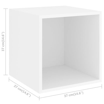 Mobili a Muro 4pz Bianchi 37x37x37 cm in Legno Multistrato | homemem39