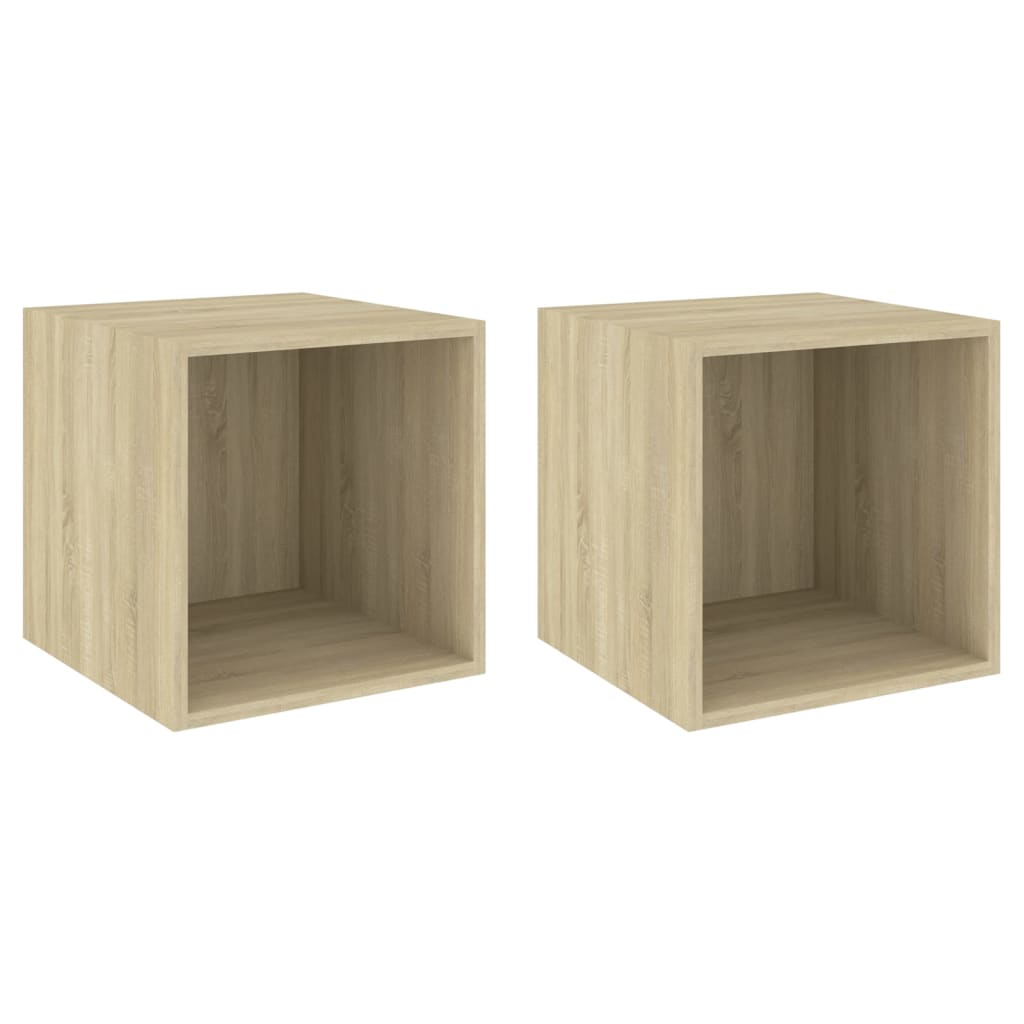 Mobili a Muro 2pz Rovere Sonoma 37x37x37 cm Legno Multistrato | homemem39