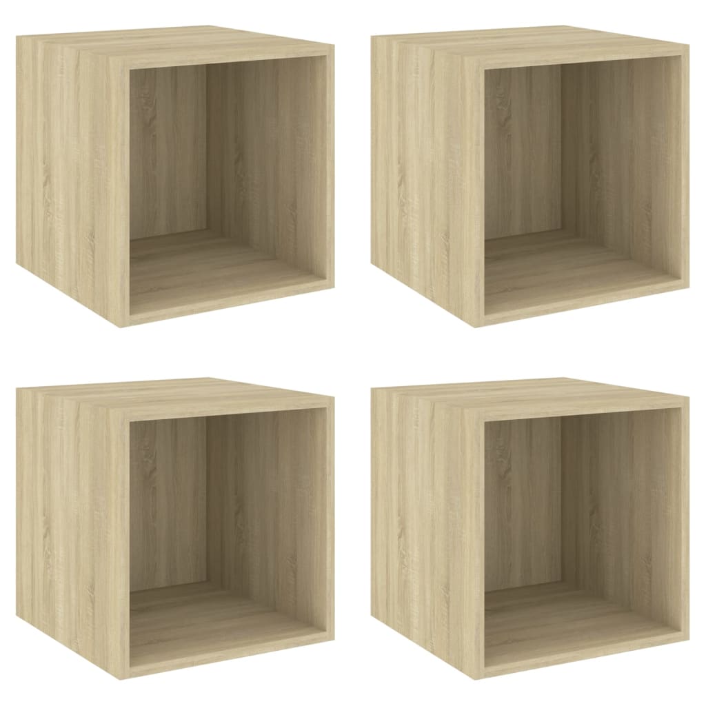 Mobili a Muro 4pz Rovere Sonoma 37x37x37 cm Legno Multistrato | homemem39