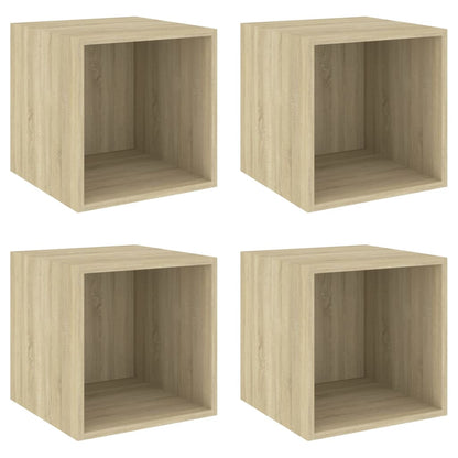 Mobili a Muro 4pz Rovere Sonoma 37x37x37 cm Legno Multistrato | homemem39