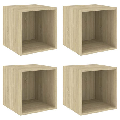 Mobili a Muro 4pz Rovere Sonoma 37x37x37 cm Legno Multistrato
