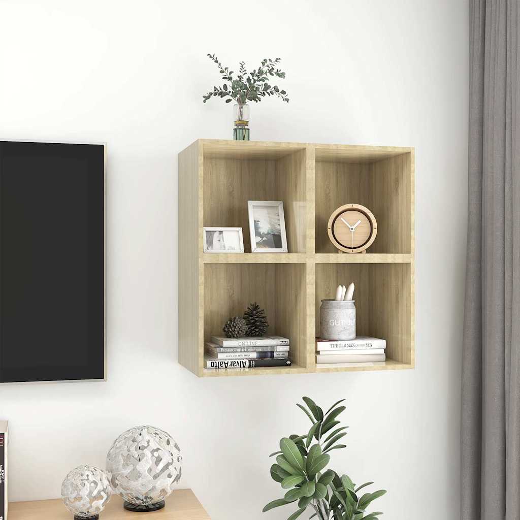 Mobili a Muro 4pz Rovere Sonoma 37x37x37 cm Legno Multistrato