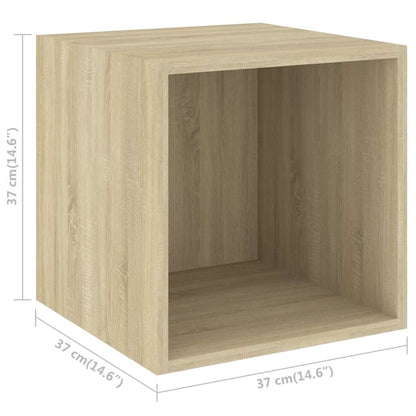 Mobili a Muro 4pz Rovere Sonoma 37x37x37 cm Legno Multistrato