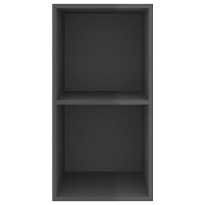 Mobile TV da Parete Grigio Lucido 37x37x72 cm Legno Multistrato